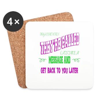 Anniversaire Animal Cute Avocados Geek - Dessous de verre (lot de 4) - blanc - Devant