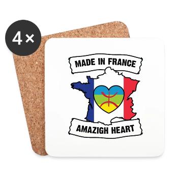 French with Amazigh heart - Dessous de verre (lot de 4) - blanc - Devant