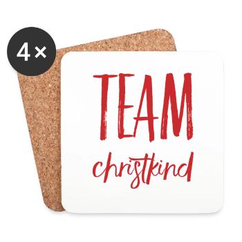 TEAM CHRISTKIND. Weihnachten Merry Christmas X-Mas - Untersetzer (4er-Set) - Weiß - Vorne