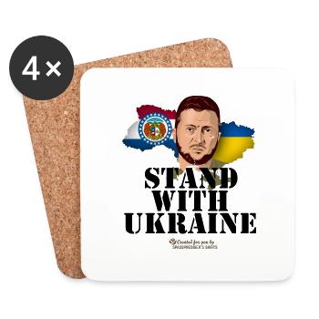 Missouri Ukraine Flag Supporter Design - Coasters (set of 4) - white - Front