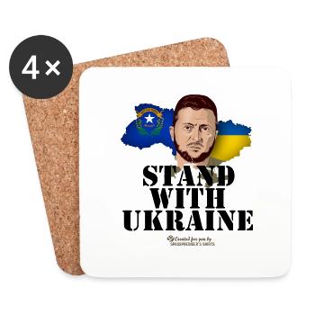 Ukraine Unterstützer Merch Nevada Selenskyj - Untersetzer (4er-Set) - Weiß - Vorne