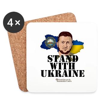 Ukraine New Hampshire Selenskyj T-Shirt Design - Untersetzer (4er-Set) - Weiß - Vorne