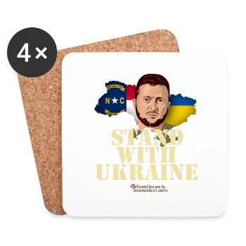 Ukraine Caroline du Nord - Dessous de verre (lot de 4) - blanc - Devant