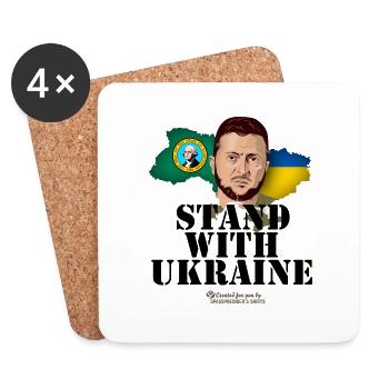 Ukraine T-Shirt Design - Coasters (set of 4) - white - Front