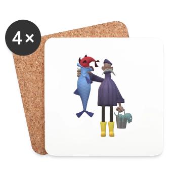 Pêche Pêcheur Pêcheur Poisson Drôle - Dessous de verre (lot de 4) - blanc - Devant