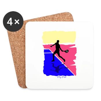 Padel Gift for padel players - Coasters (set of 4) - white - Front
