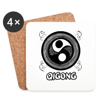 Qigong Meditation Tai Martial Arts Taoism 4 - Coasters (set of 4) - white - Front