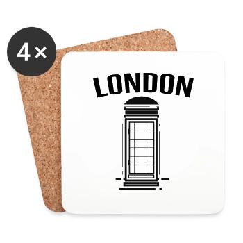 London Bus - Untersetzer (4er-Set) - Weiß - Vorne