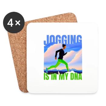 JOGGING IS IN MY DNA - Coasters (set of 4) - white - Front