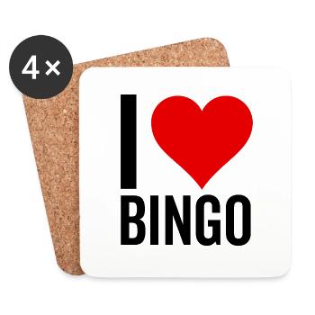 J’adore le bingo - Dessous de verre (lot de 4) - blanc - Devant