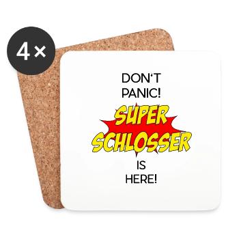 Super Schlosser / Super Locksmith - Untersetzer (4er-Set) - Weiß - Vorne