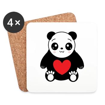 Cadeau Saint-Valentin Saint-Valentin - Dessous de verre (lot de 4) - blanc - Devant