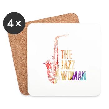 Femme de jazz - Dessous de verre (lot de 4) - blanc - Devant