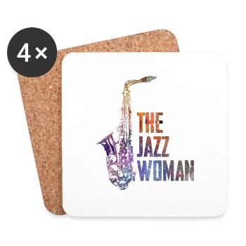 Jazz Frau - Untersetzer (4er-Set) - Weiß - Vorne