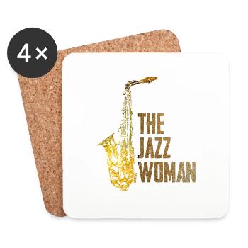 Femme de jazz - Dessous de verre (lot de 4) - blanc - Devant