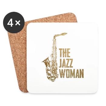 Femme de jazz - Dessous de verre (lot de 4) - blanc - Devant