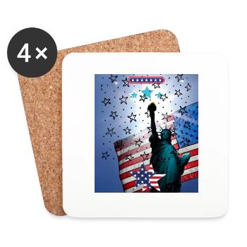 Freiheitsstatue, USA - Untersetzer (4er-Set) - Weiß - Vorne