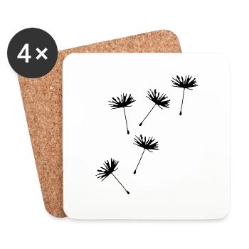 Löwenzahn Pusteblume Illustration - Untersetzer (4er-Set) - Weiß - Vorne
