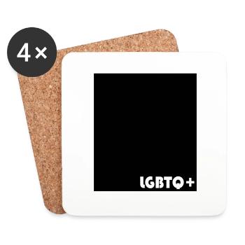 LGBTQ+ - Dessous de verre (lot de 4) - blanc - Devant