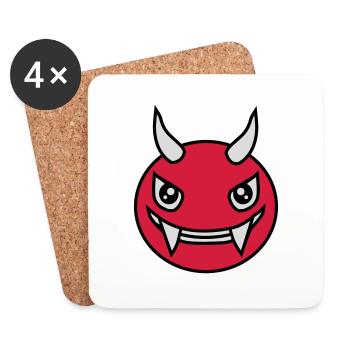 Design Face Evil Devil - Coasters (set of 4) - white - Front