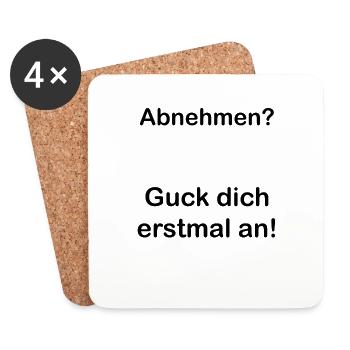 Abnehmen. Spruch. Geschenkidee. Statement - Untersetzer (4er-Set) - Weiß - Vorne