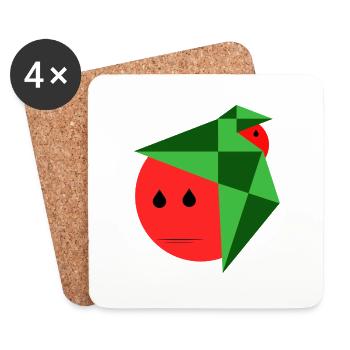 Lustiger Wassermelonenmann - Untersetzer (4er-Set) - Weiß - Vorne