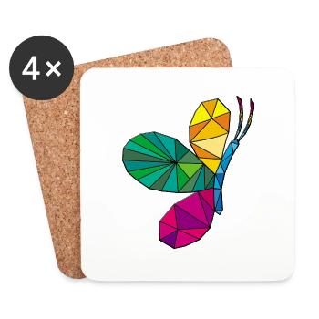 Papillon - Dessous de verre (lot de 4) - blanc - Devant