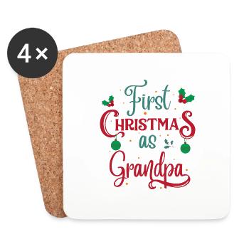 First Christmas as Grandpa - Coasters (set of 4) - white - Front