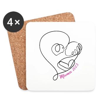 Mama 2023 - Untersetzer (4er-Set) - Weiß - Vorne