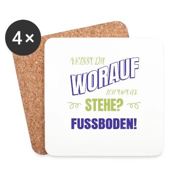 geschenkidee geburtstag plattenleger - Untersetzer (4er-Set) - Weiß - Vorne