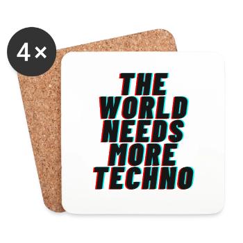 The world needs more techno - Coasters (set of 4) - white - Front