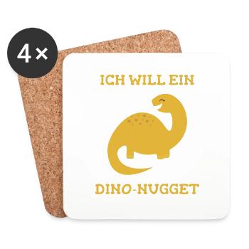 Dino Nugget Nuggets Dinosaurier Geschenk - Untersetzer (4er-Set) - Weiß - Vorne