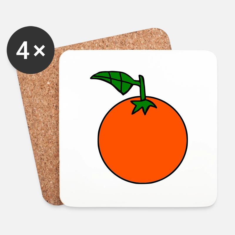 Orange - Coasters (set of 4) - white