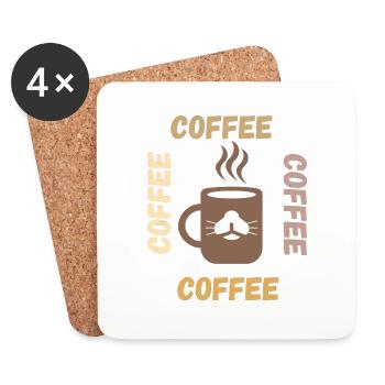 Zeit für den Kaffee - Untersetzer (4er-Set) - Weiß - Vorne
