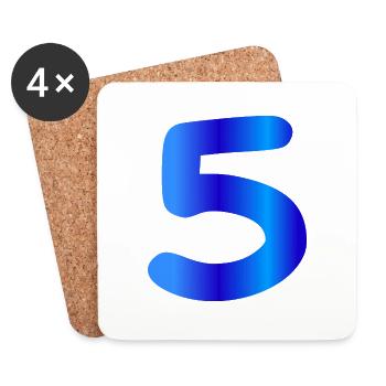 5 years birthday blue - Coasters (set of 4) - white - Front