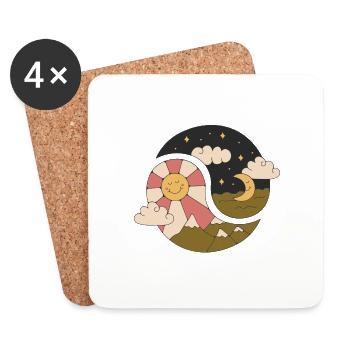 Personne ne guérit mieux que Mère Nature Rétro - Dessous de verre (lot de 4) - blanc - Devant