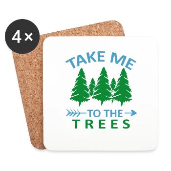 Adventure Travel Hiking Mountain - Coasters (set of 4) - white - Front