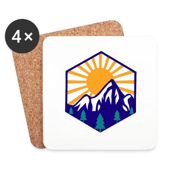 Adventure Travel Hiking Mountain - Coasters (set of 4) - white - Front