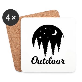Adventure Travel Hiking Mountain - Coasters (set of 4) - white - Front