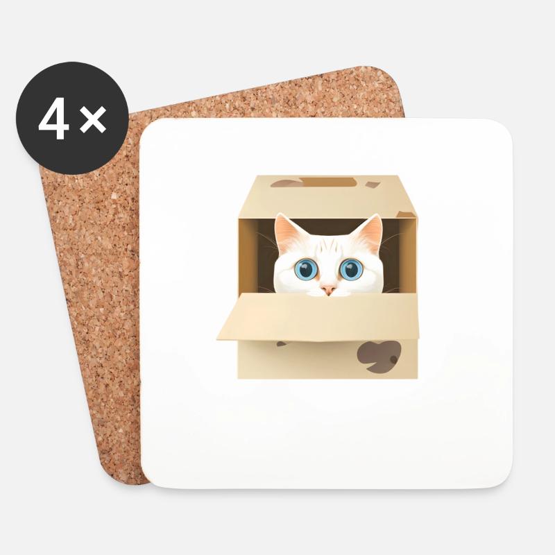 Zerbrechliche Katze - Untersetzer (4er-Set) - Weiß