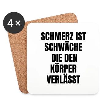 Schwäche Fitness - Untersetzer (4er-Set) - Weiß - Vorne