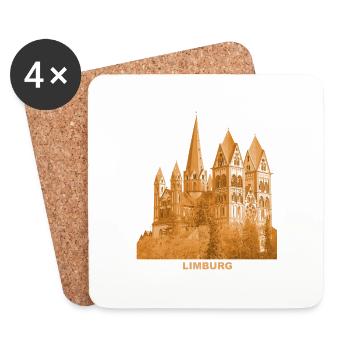 Limburg Cathedral Diocese of Lahn Hesse - Coasters (set of 4) - white - Front