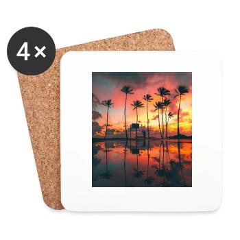 Captivating Sunsets: Beauty of Nature on Display - Coasters (set of 4) - white - Front