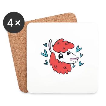 Take A Llama-tude & Never Give Up! Cute Funny - Coasters (set of 4) - white - Front