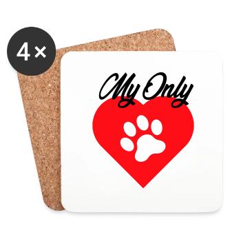 MY ONLY LOVE DOG PET 2 1 - Untersetzer (4er-Set) - Weiß - Vorne