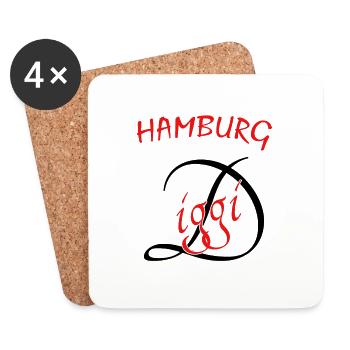 Hamburg Diggi - Untersetzer (4er-Set) - Weiß - Vorne