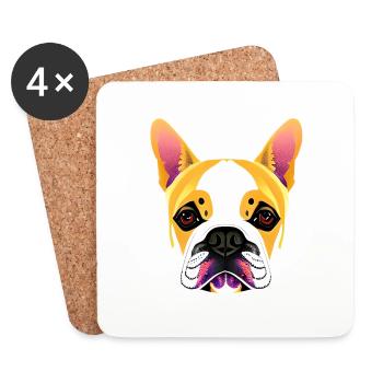 French Bulldog - Bulldog - Pet Dog - Coasters (set of 4) - white - Front