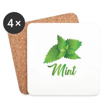 Minze - Untersetzer (4er-Set) - Weiß - Vorne
