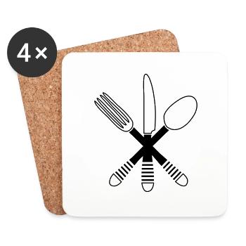 Cutlery - Coasters (set of 4) - white - Front