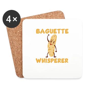 Baguette Whisperer - Coasters (set of 4) - white - Front